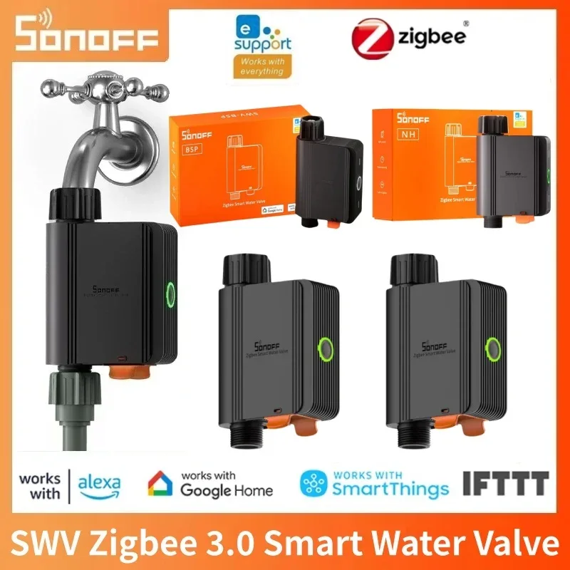 SONOFF SWV SONOFF Water Valve SWV-BSP Faucet Smart Irrigation Controller Systerm Timer App Voice Control Via Alexa Google
