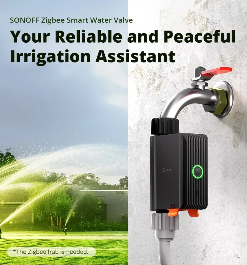 SONOFF SWV SONOFF Water Valve SWV-BSP Faucet Smart Irrigation Controller Systerm Timer App Voice Control Via Alexa Google