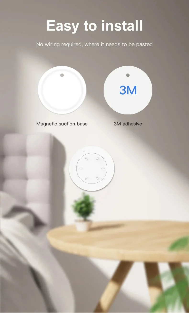 Tuya ZigBee Smart Knob Scene Switch Wirelessly Controls Lights Curtains And Switches Via The Tuya Smart app
