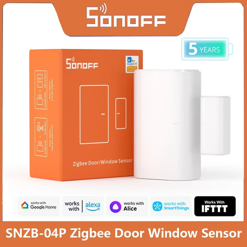 SONOFF SNZB-04P Sonoff Zigbee Door Sensor SNZB 04P Local Smart Scene Linkage Tamper Alert Home Security Work with Alexa Google