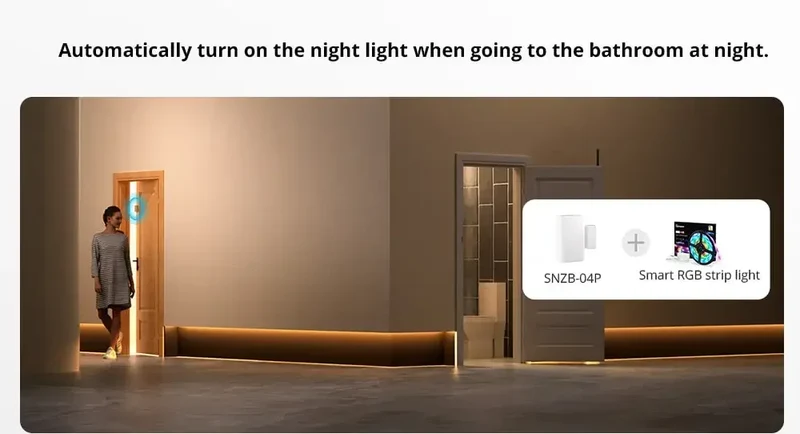 SONOFF SNZB-04P Sonoff Zigbee Door Sensor SNZB 04P Local Smart Scene Linkage Tamper Alert Home Security Work with Alexa Google
