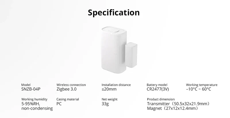 SONOFF SNZB-04P Sonoff Zigbee Door Sensor SNZB 04P Local Smart Scene Linkage Tamper Alert Home Security Work with Alexa Google