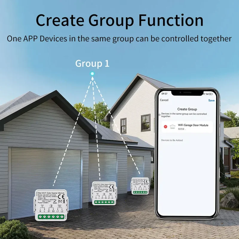 Tuya Smart Garage Door Switch Module Wifi 100-240V Gate Opener Controller for Alexa Google Home Assistant Yandex Voice Control