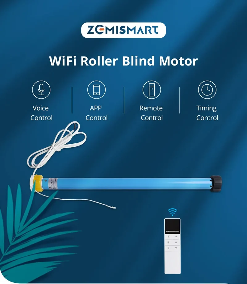 Zemismart WiFi Electric Roller Blind Motor Automatic enginer for 37mm 38mm Tube Work with Tuya Alexa Google Home Voice