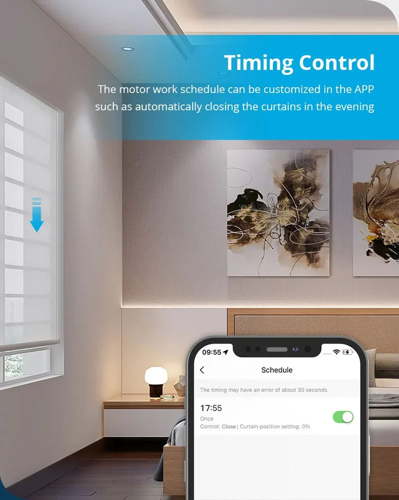 Zemismart WiFi Electric Roller Blind Motor Automatic enginer for 37mm 38mm Tube Work with Tuya Alexa Google Home Voice