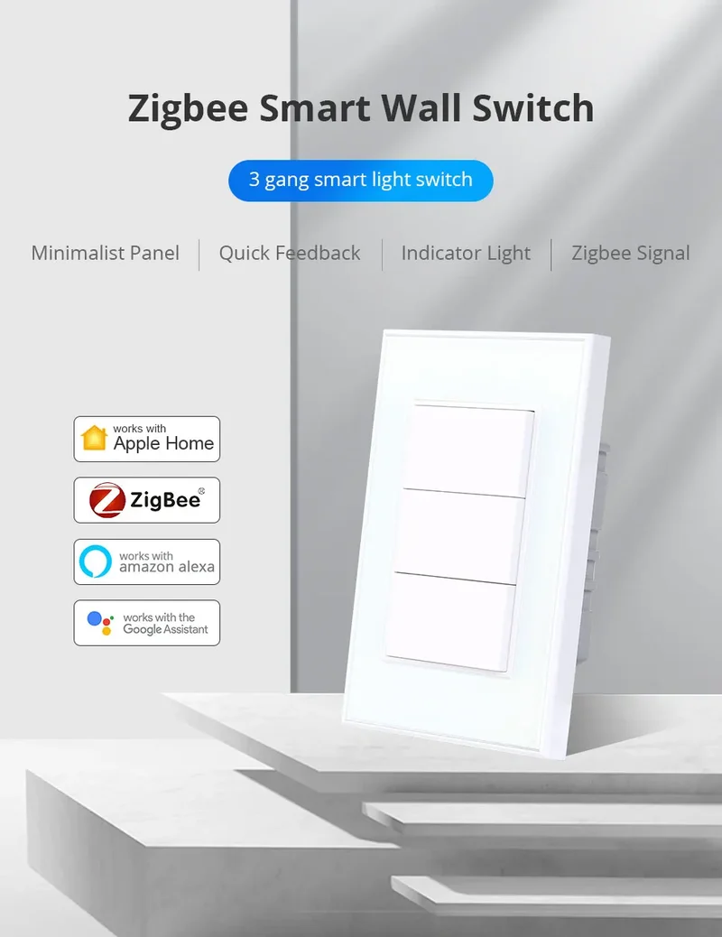 Zemismart Zigbee Interrupter 1 2 3 4 6 Gangs Light Switch Brazilian Wall switches Work with Tuya Smart Life Alexa Google Home