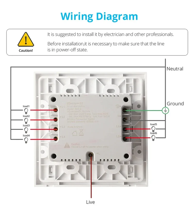 Zemismart Zigbee Interrupter 1 2 3 4 6 Gangs Light Switch Brazilian Wall switches Work with Tuya Smart Life Alexa Google Home