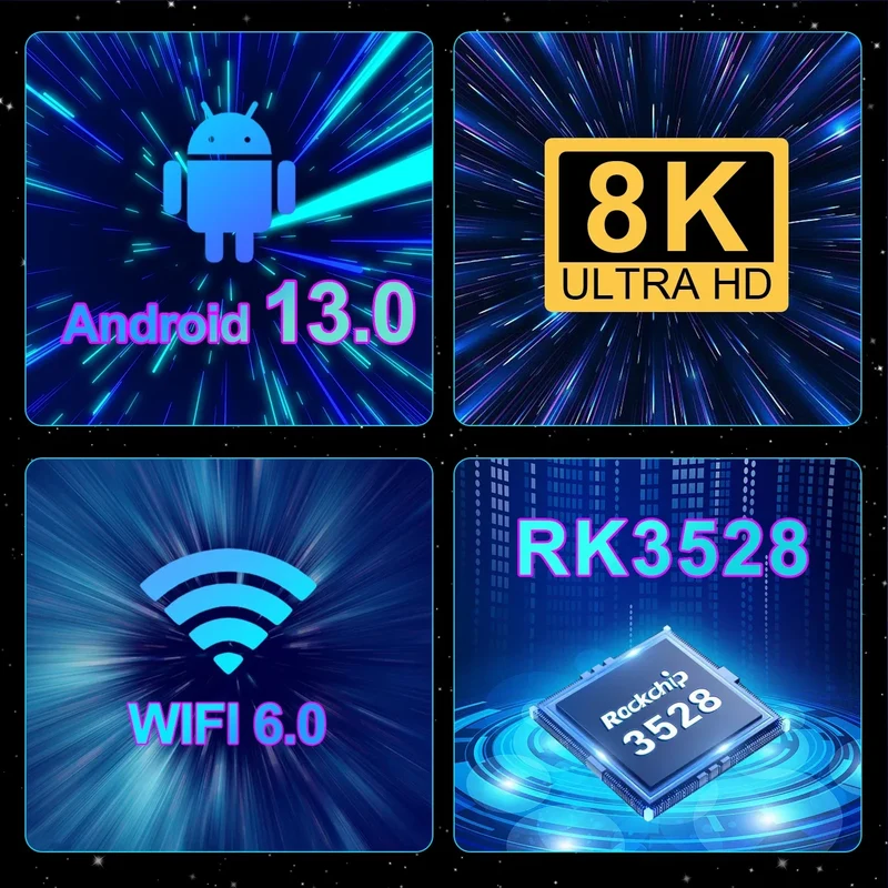 Android 13 8K Ultra HD Smart TV Box Wifi6 Fast Stable Transmission Media Player 4GB64GB Large Memory Netflix Youtube ATV MAXA13