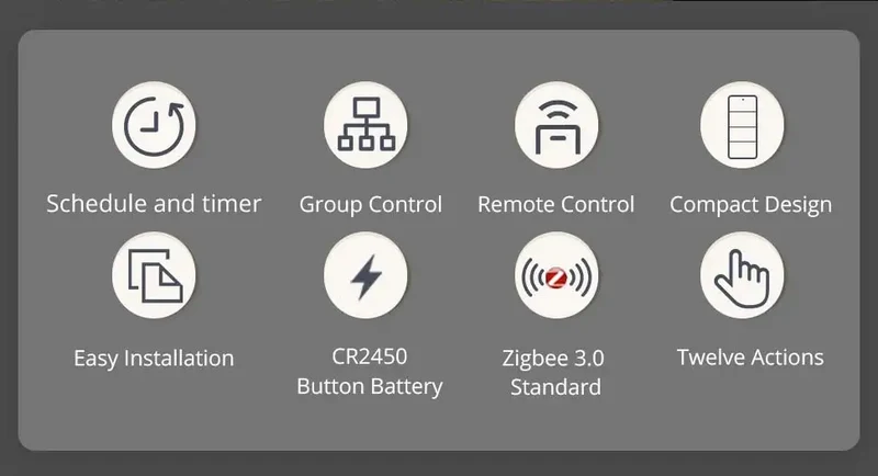 Zemismart Zigbee Wireless Switch,US Standard Scene Controller, Work with Tuya,Home Assistant, Homey, Hubitat,Smartthings