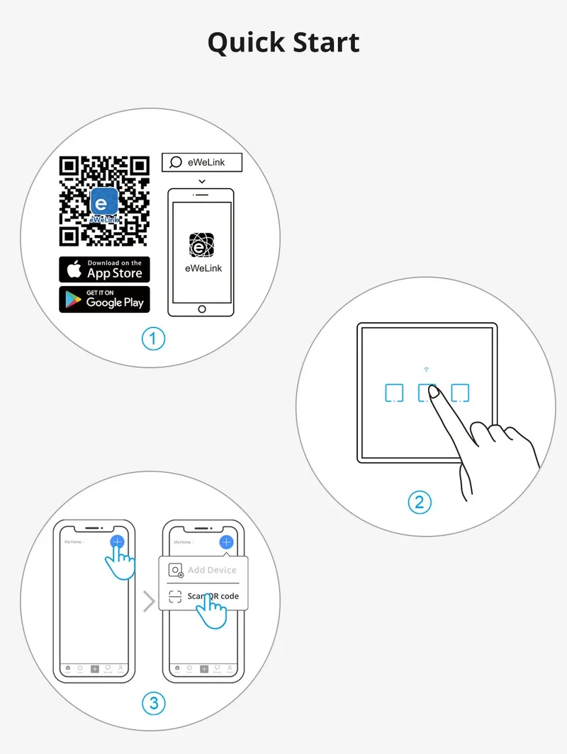 SONOFF TX US Wall Smart Switch 433Mhz RF Remote Control Wi-Fi Touch Switch via eWeLink APP Works With Alexa Google Home