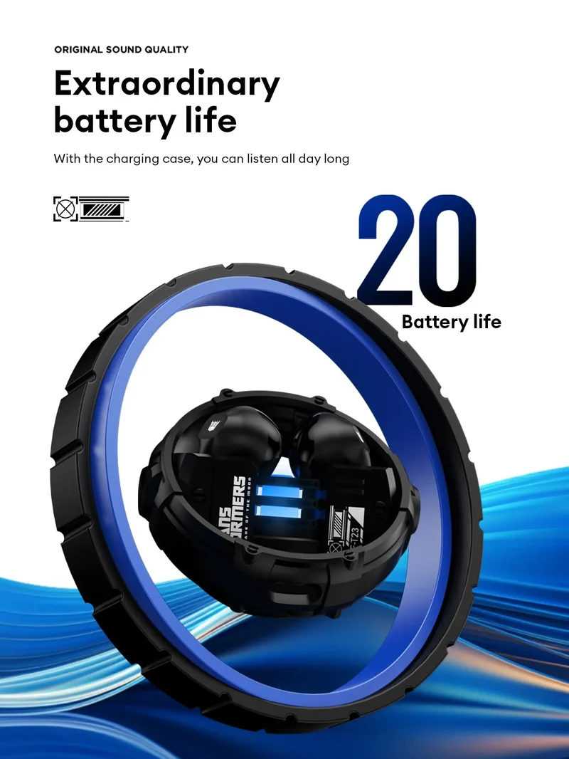 100% Original TRANSFORMERS TF-T23 TWS Bluetooth 5.4 Gaming Earphones Headphones Music Dual Mode Earbuds Choice High Quality