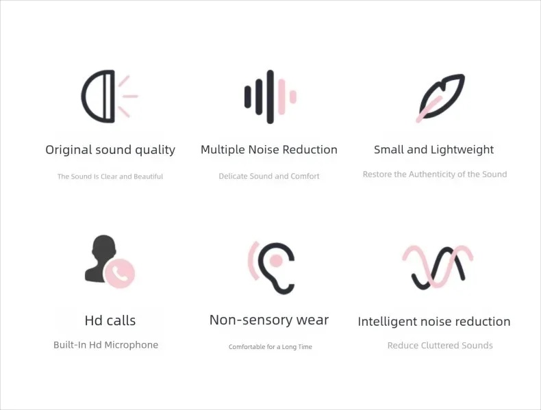 Portable In Ear Music Wired Pink Earphones For Girl Women Gaming Play With Mic Sleep Anti-lost Wired Type C 3.5mm Headphone