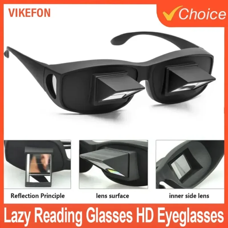 Lazy Eyeglasses Lazy Reading Glasses HD Eyeglasses Prismatic Periscope Eyeglasses for Reading and Watching TV While Lying Down