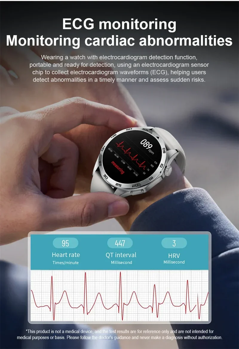 2025 New Blood Pressure Smart Watch Men ECG Monitoring Heart Rate Monitor Women Smartwatch BT Call Fitness Tracker Sport Watches