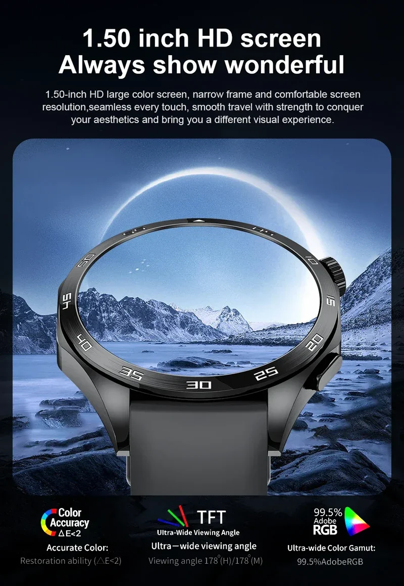 2025 Smart Watch Men Watch 4 Pro+ 1.50 Inch HD Screen Bluetooth Call ECG Heart Rate Health Monitoring Smartwatch For Android IOS