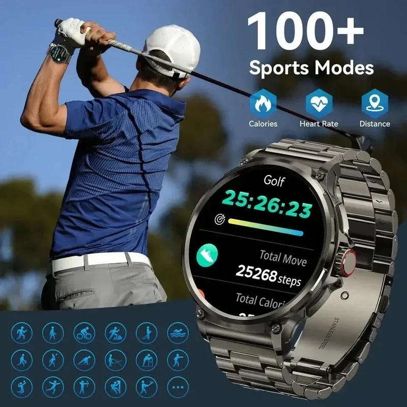 2025 New Military GPS V69 Smart Watch Men 1.85 inch 710 mAh Heart Rate GPS Sports IP68 Waterproof Bluetooth Talk Smartwatch Man