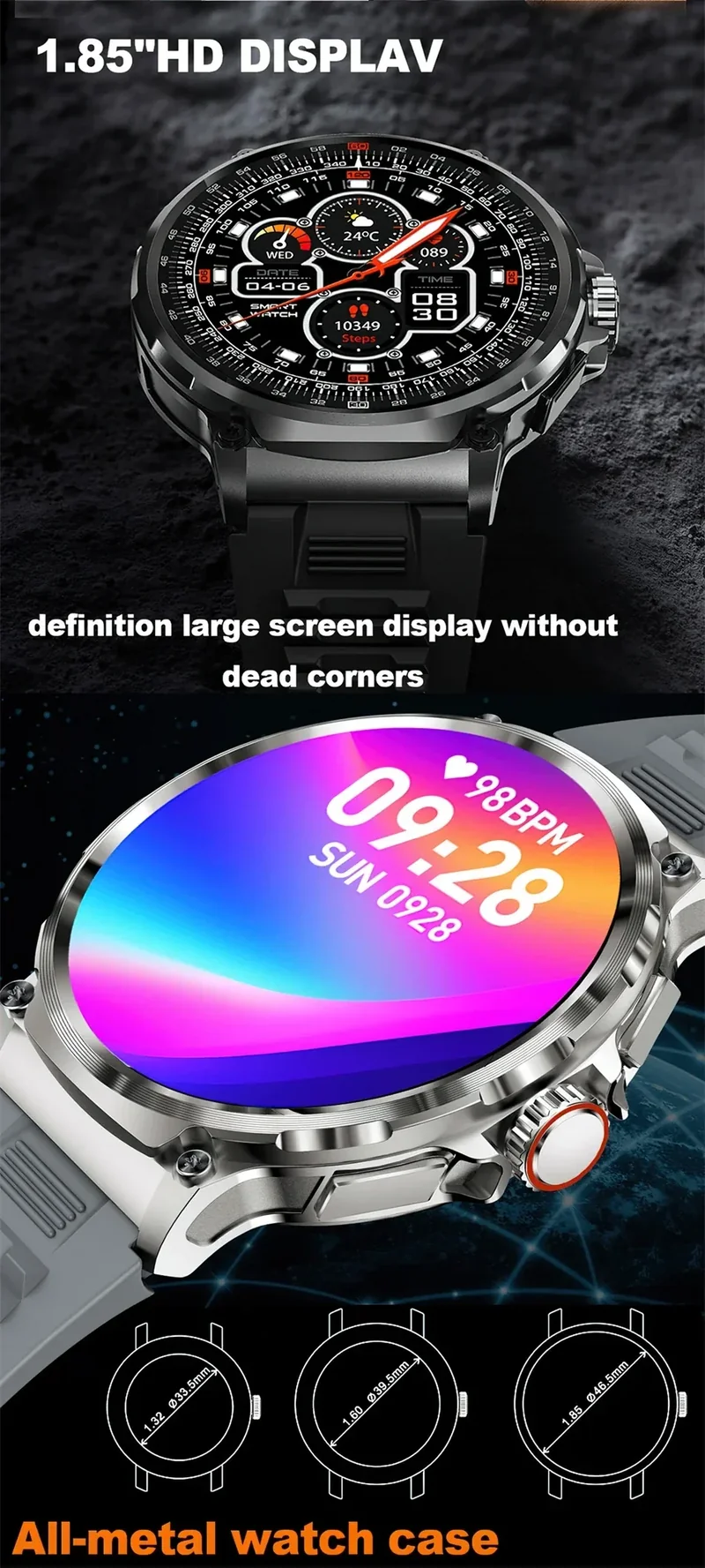 2025 New Military GPS V69 Smart Watch Men 1.85 inch 710 mAh Heart Rate GPS Sports IP68 Waterproof Bluetooth Talk Smartwatch Man