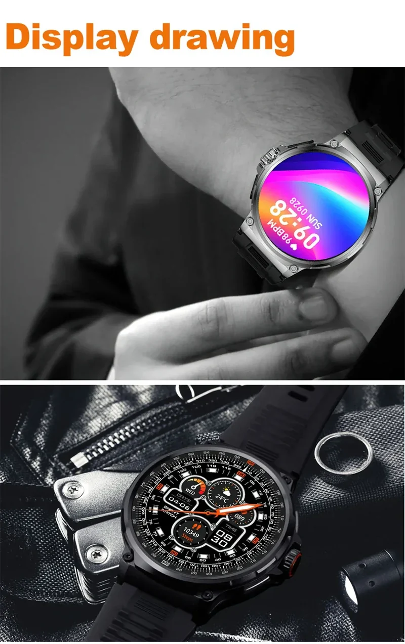 2025 New Military GPS V69 Smart Watch Men 1.85 inch 710 mAh Heart Rate GPS Sports IP68 Waterproof Bluetooth Talk Smartwatch Man