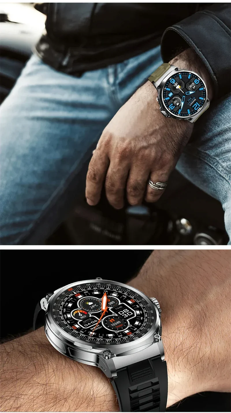2025 New Military GPS V69 Smart Watch Men 1.85 inch 710 mAh Heart Rate GPS Sports IP68 Waterproof Bluetooth Talk Smartwatch Man