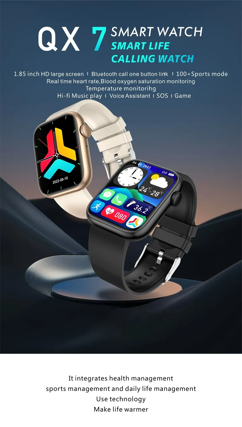 LIGE New Women Smart Watch 1.85 Full Touch Bluetooth Call Smart Wristwatch Body Temperature Watch Sports Bracelet Men Smartwatch