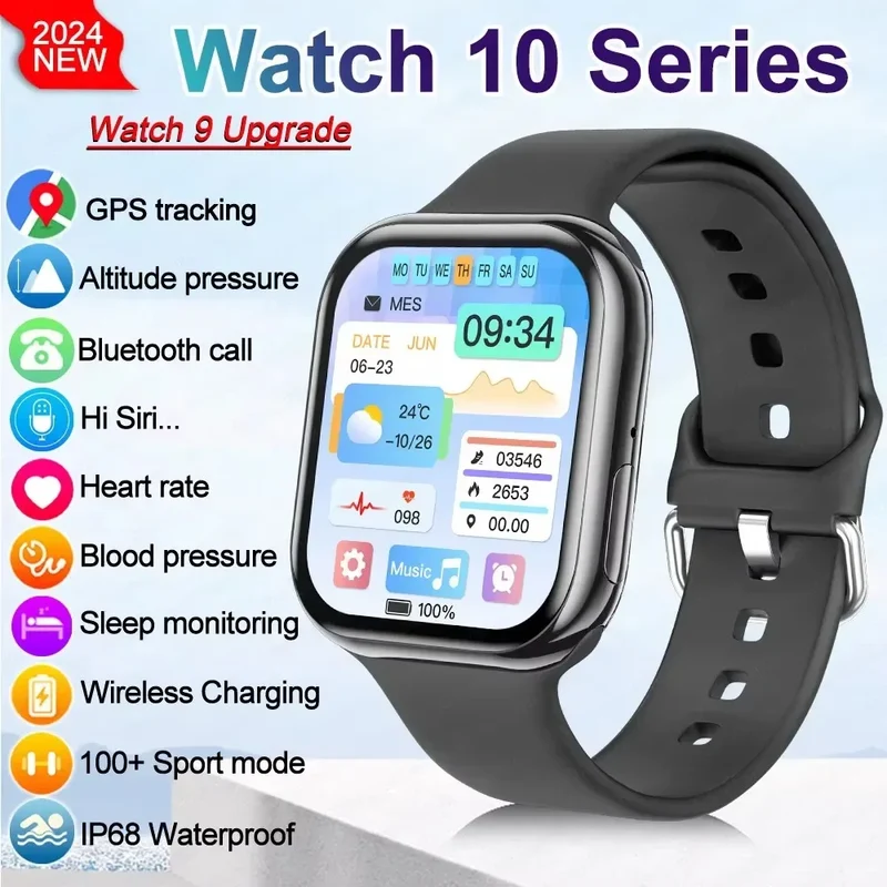 New Watch 10 Smart Watch Men Body Temperature BT Call NFC Always on Display GPS Sport Watches Women Smartwatch For Apple Android