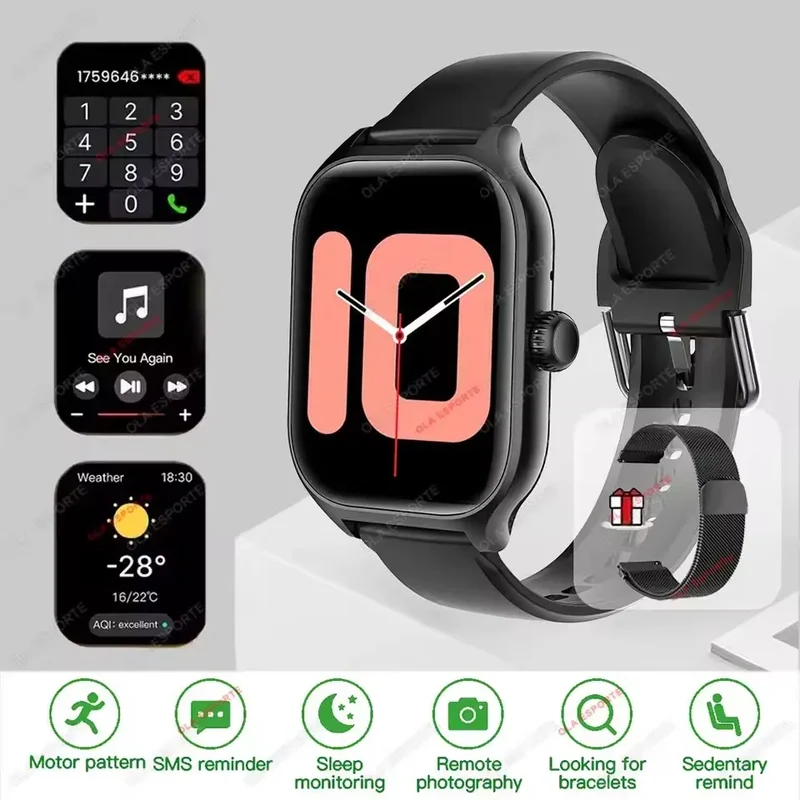 New Smart Watch Bluetooth Calls Men Women Smartwatch Heart Rate Monitor IP68 Waterproof Fitness Bracelet Custom Watch Face Pk H9
