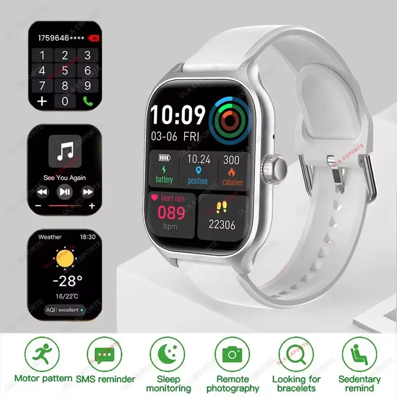 New Smart Watch Bluetooth Calls Men Women Smartwatch Heart Rate Monitor IP68 Waterproof Fitness Bracelet Custom Watch Face Pk H9