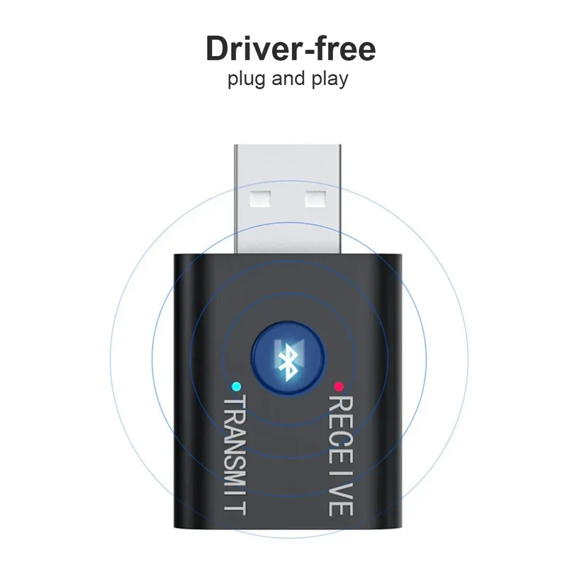 AUX Bluetooth-compatible Adapter With 3.5mm Cable for Car PC Computer Headphone Receiver Transmitter 2IN1 Wireless Audio Adapter