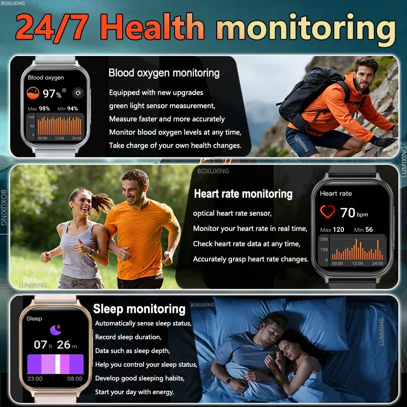New Bip 6 Pro Smart Watch Men Outdoor Sports Fitness Track IP68 Waterproof Heart Rate BT Call 700 mAh Battery Smartwatches Women