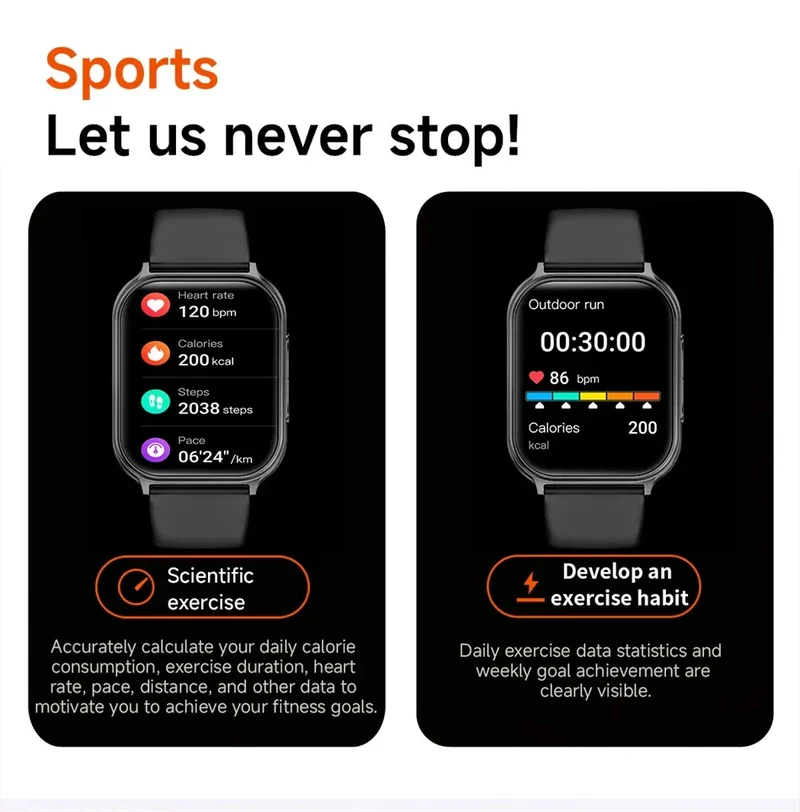 New Bip 6 Pro Smart Watch Men Outdoor Sports Fitness Track IP68 Waterproof Heart Rate BT Call 700 mAh Battery Smartwatches Women