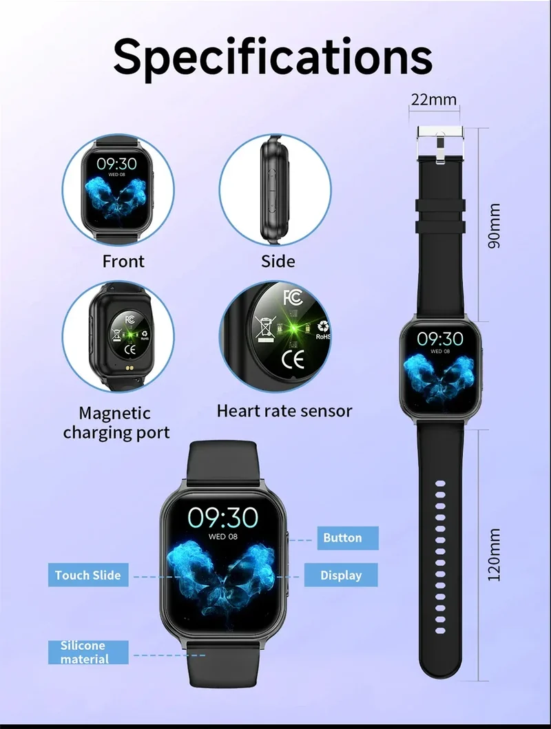 New Bip 6 Pro Smart Watch Men Outdoor Sports Fitness Track IP68 Waterproof Heart Rate BT Call 700 mAh Battery Smartwatches Women