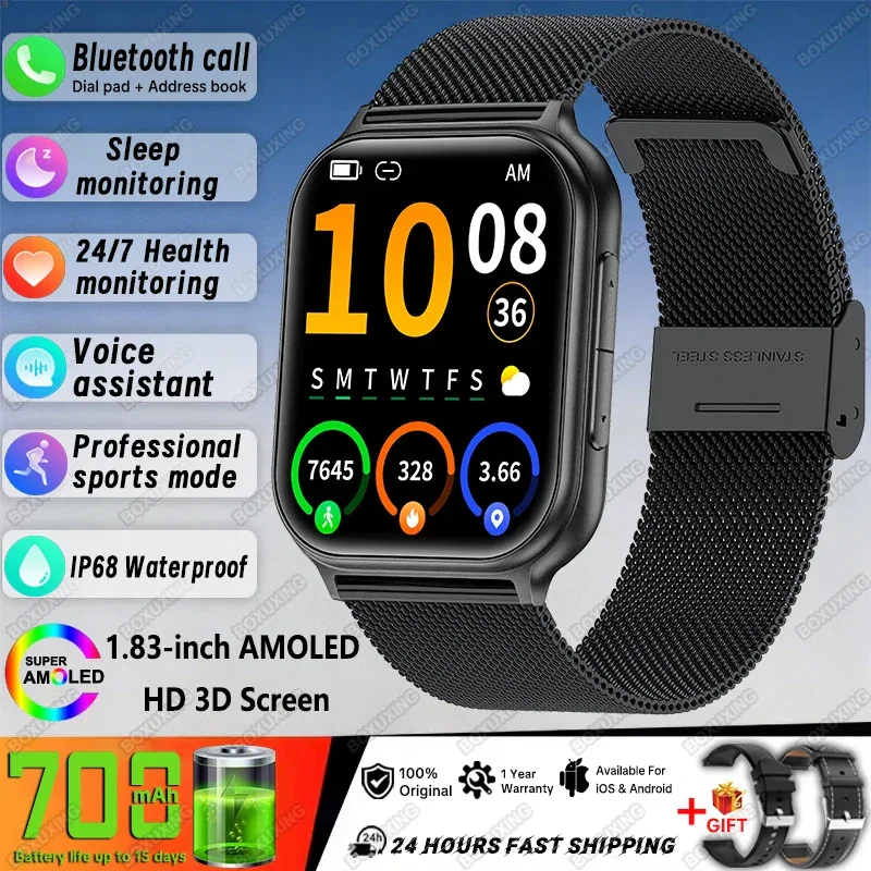 New Bip 6 Pro Smart Watch Men Outdoor Sports Fitness Track IP68 Waterproof Heart Rate BT Call 700 mAh Battery Smartwatches Women