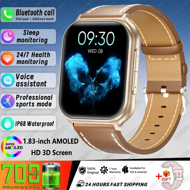New Bip 6 Pro Smart Watch Men Outdoor Sports Fitness Track IP68 Waterproof Heart Rate BT Call 700 mAh Battery Smartwatches Women