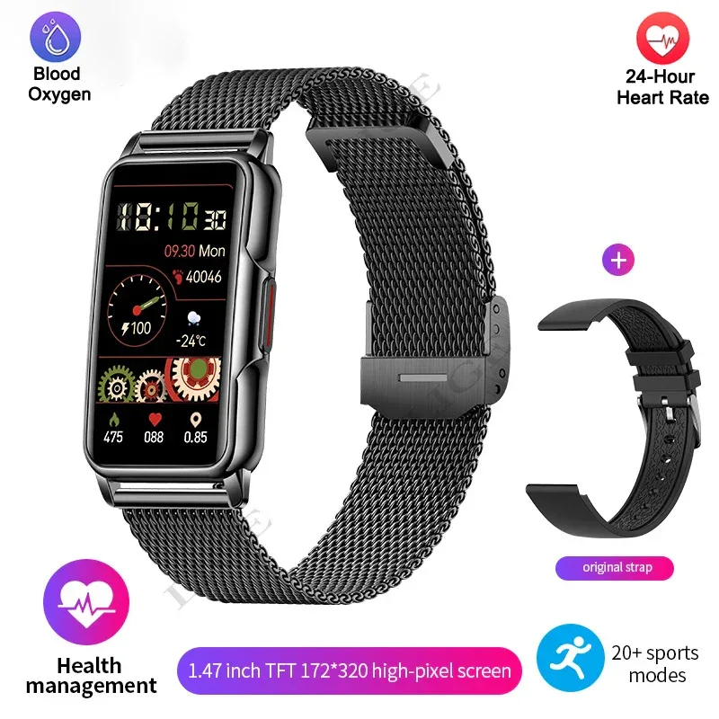 Smart Bracelet Women Smartwatch Men Heart Rate Blood Oxygen Waterproof Sport Fitness Smart Band Watch Call Reminder Ladies+Gift