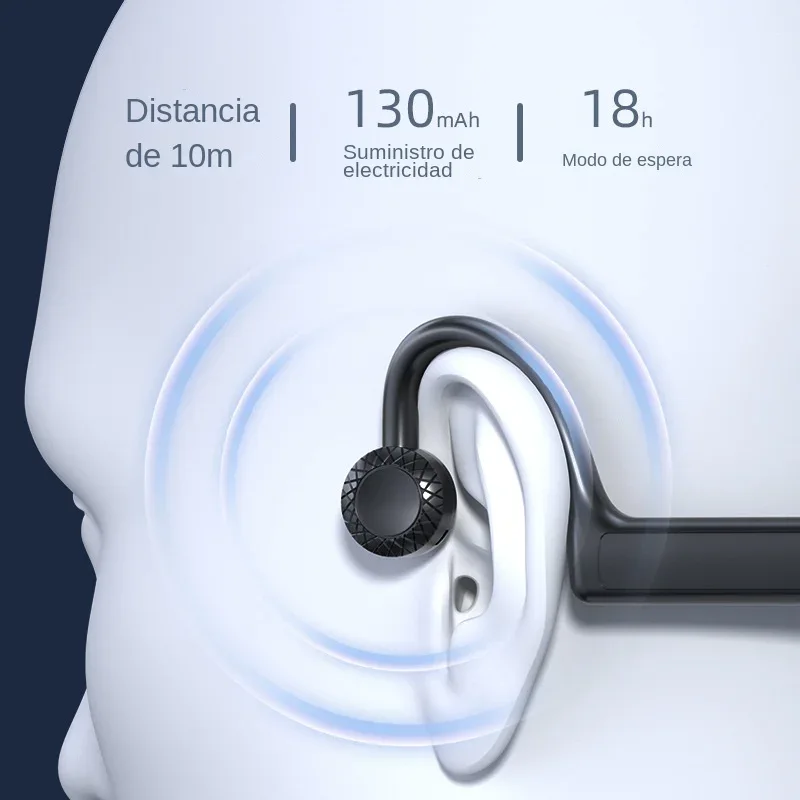KS-19 Bone Conduction Headphones Bluetooth V5.1 Wireless Headset Sports Neckband Earphones Ear Hook For Workouts Running Driving