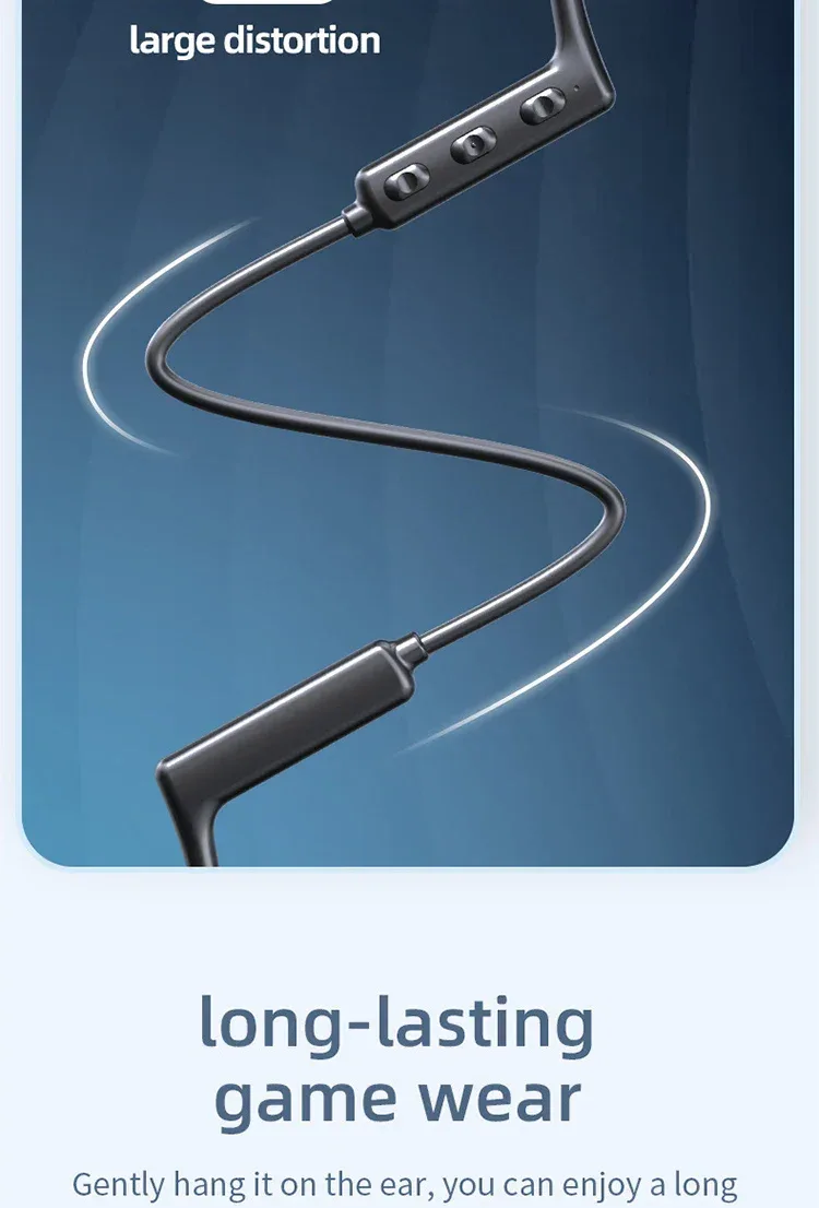 KS-19 Bone Conduction Headphones Bluetooth V5.1 Wireless Headset Sports Neckband Earphones Ear Hook For Workouts Running Driving
