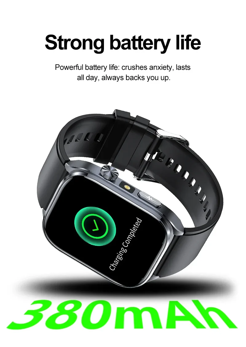 New Uric Acid Blood Lipids AI-GPT ECG Smartwatch Micro Physical Examination Body Analysis Men BT Call LED Flashlight Smartwatch