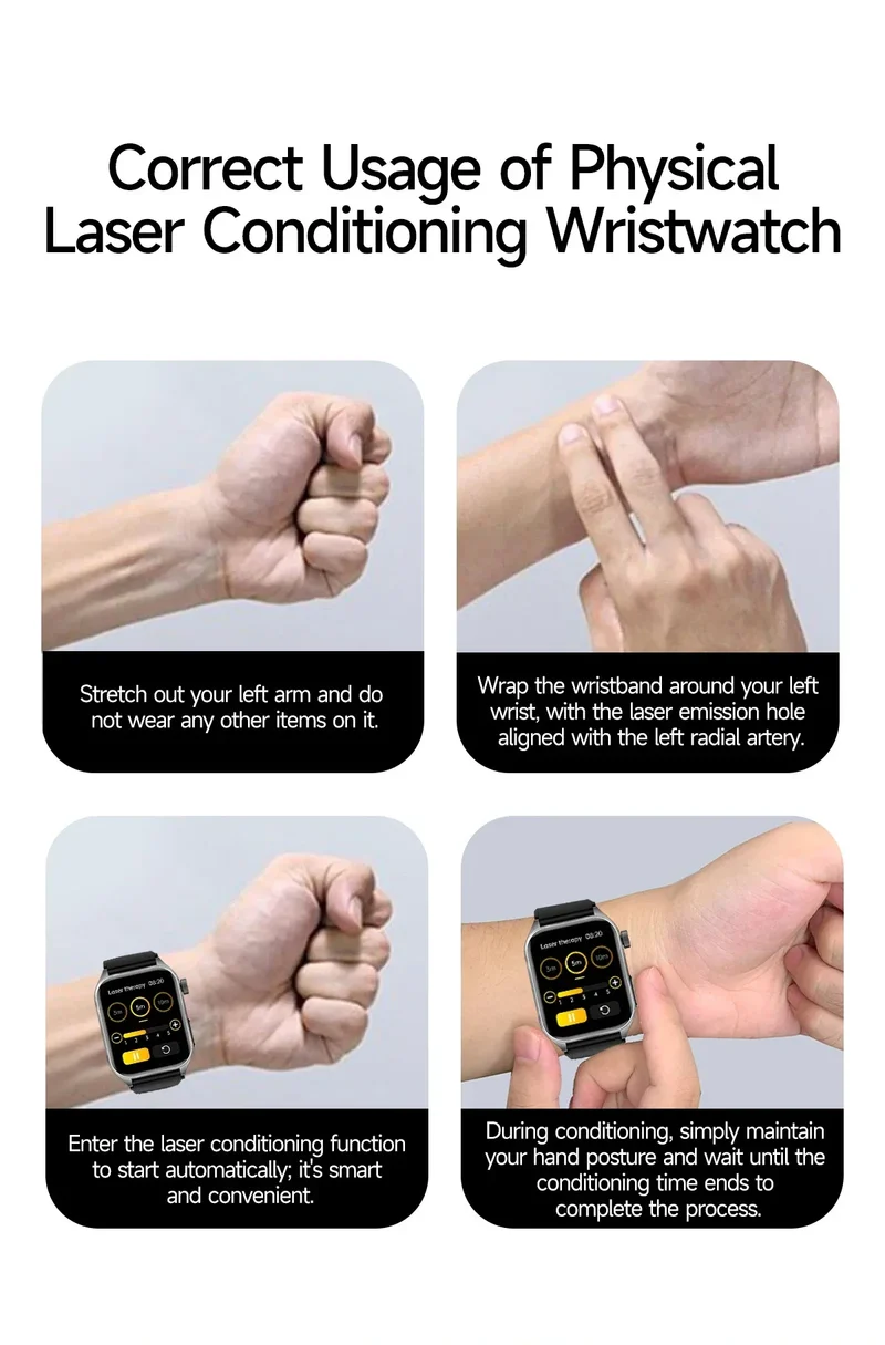 LIGE New Accurate ECG+PPG Smart Watch Laser Therapy Blood Lipid Uric Acid BP Heart Health Analysis BT Call Smartwatch Men Women