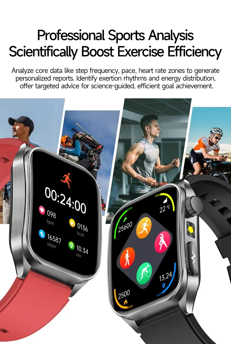 LIGE New Accurate ECG+PPG Smart Watch Laser Therapy Blood Lipid Uric Acid BP Heart Health Analysis BT Call Smartwatch Men Women