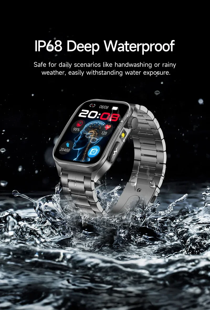 LIGE New Accurate ECG+PPG Smart Watch Laser Therapy Blood Lipid Uric Acid BP Heart Health Analysis BT Call Smartwatch Men Women
