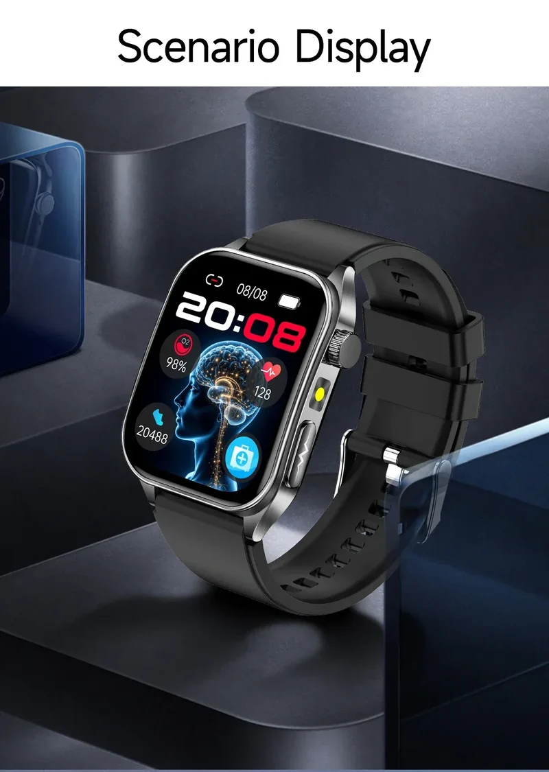 LIGE New Accurate ECG+PPG Smart Watch Laser Therapy Blood Lipid Uric Acid BP Heart Health Analysis BT Call Smartwatch Men Women