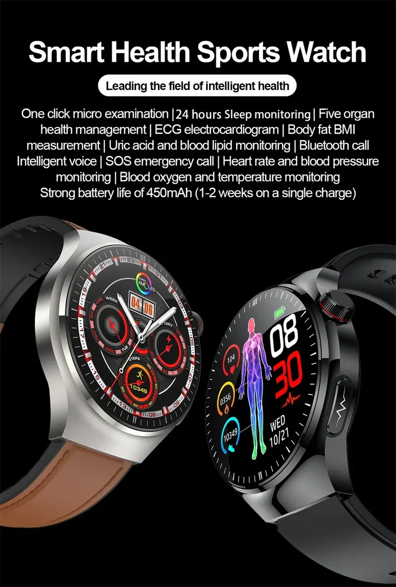 2026New For Man Smartwatches Outdoor Sport Smart Watch Men 1.43“ HD AMOLED Screen ECG physical examination BT5.0 Call smartwatc