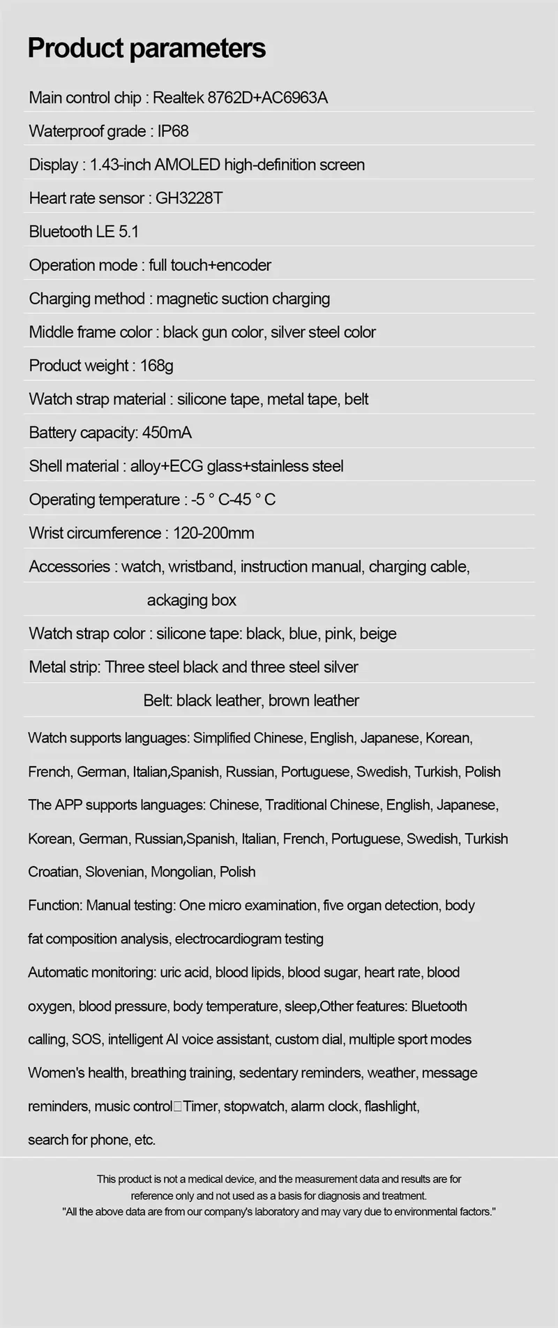2026New For Man Smartwatches Outdoor Sport Smart Watch Men 1.43“ HD AMOLED Screen ECG physical examination BT5.0 Call smartwatc