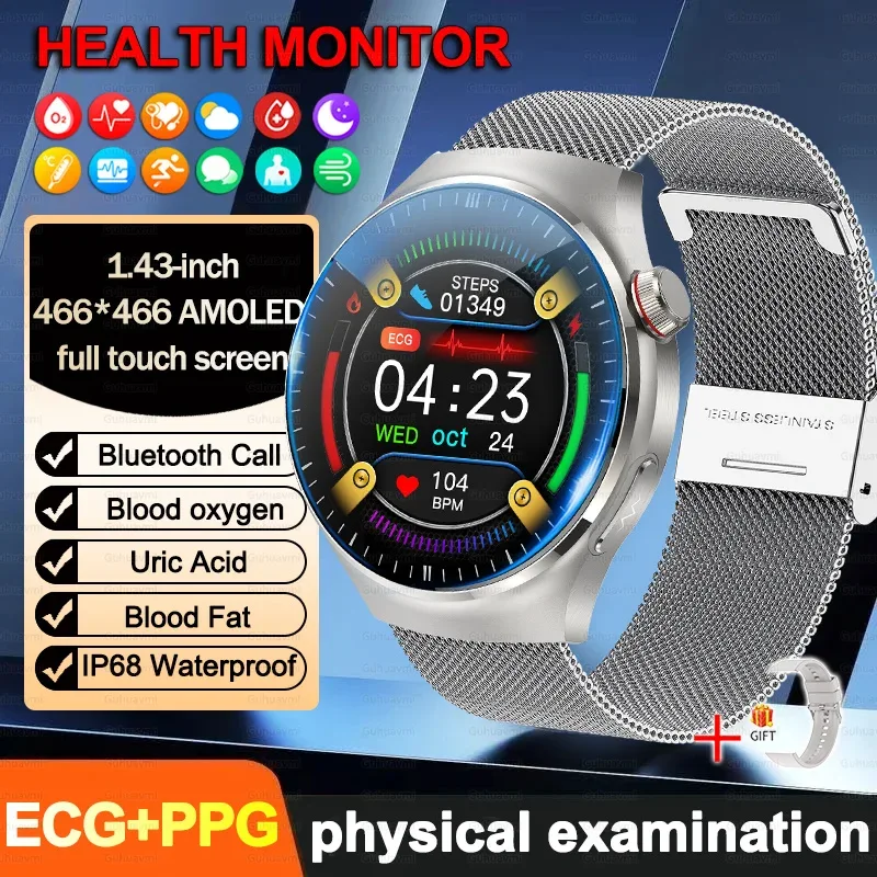 2026New For Man Smartwatches Outdoor Sport Smart Watch Men 1.43“ HD AMOLED Screen ECG physical examination BT5.0 Call smartwatc