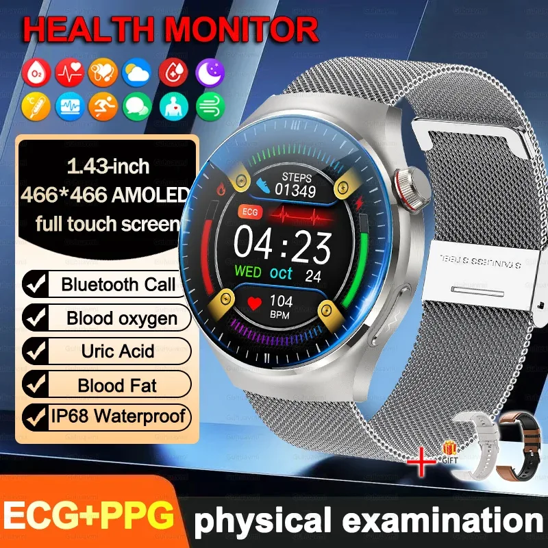 2026New For Man Smartwatches Outdoor Sport Smart Watch Men 1.43“ HD AMOLED Screen ECG physical examination BT5.0 Call smartwatc