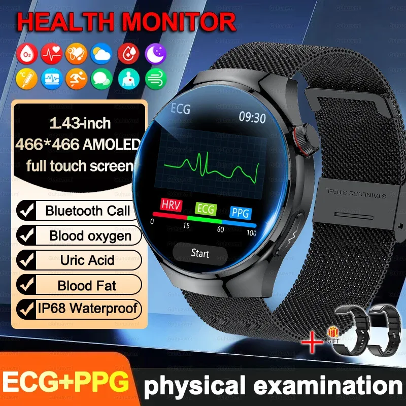 2026New For Man Smartwatches Outdoor Sport Smart Watch Men 1.43“ HD AMOLED Screen ECG physical examination BT5.0 Call smartwatc