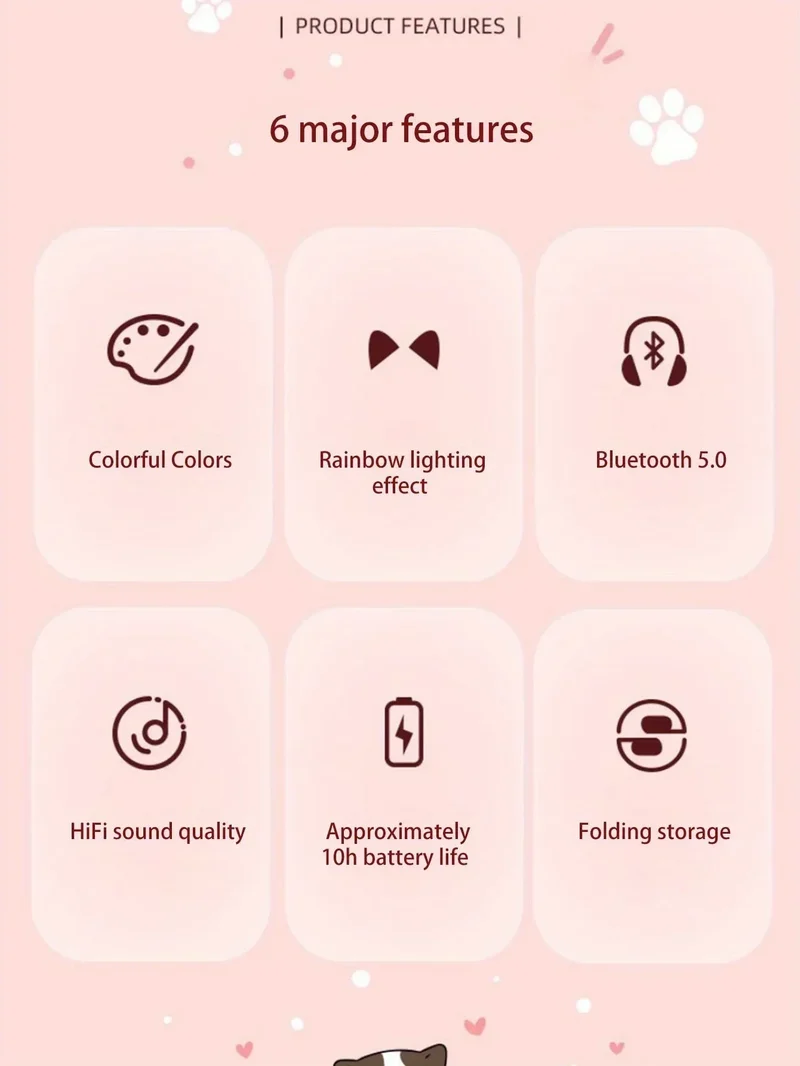 New Flash Light Cute Cat Ears Wireless Headphone with Mic Control LED Kid Girl Stereo Music Helmet Phone Bluetooth Headset Gift