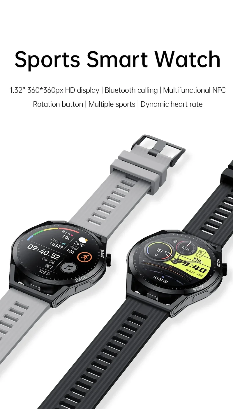 LIGE NFC 2026 New Ultra Military Smart Watch Men 1.32" IPS IP67 Waterproof ECG Smartwatch For iOS Android Sports Smart Watches