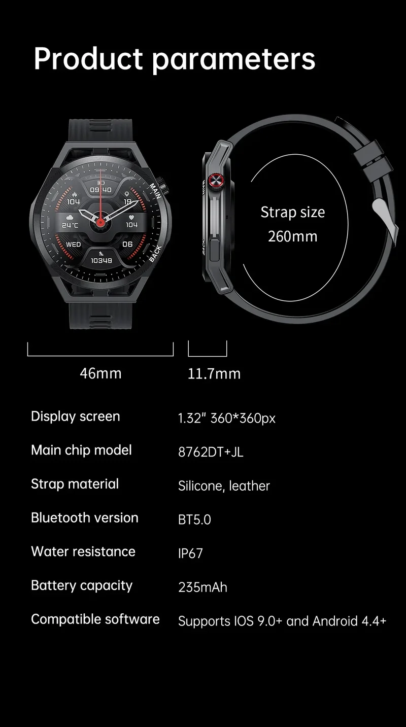 LIGE NFC 2026 New Ultra Military Smart Watch Men 1.32" IPS IP67 Waterproof ECG Smartwatch For iOS Android Sports Smart Watches