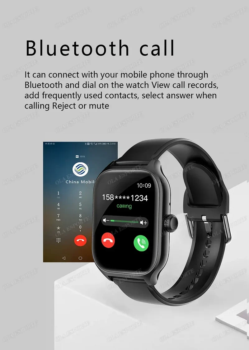 2.01'' Sports SmartWatch Fitness Clock Health Monitor Waterproof Smartwatch Wireless Call Watches For Men Women IOS Andriod 2025